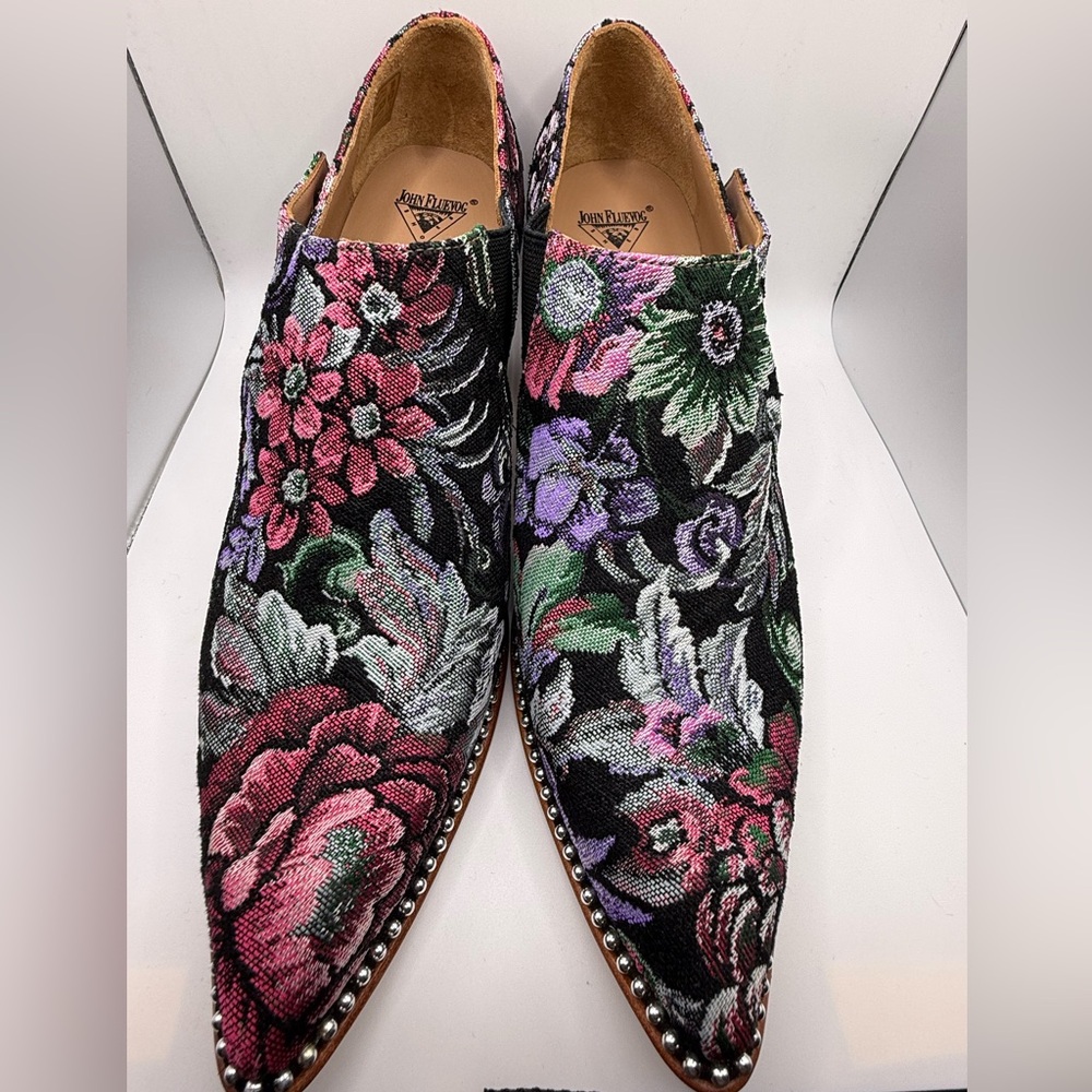 John Fluevog Classy Lili Tapestry floral embroidered heels - Picture 3 of 8